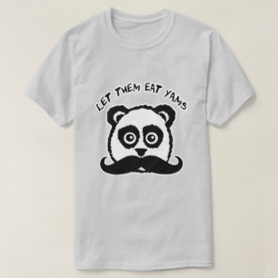 Camiseta A panda do bigode deixou-os comer Yams
