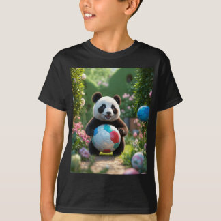 Camiseta A Panda Reproduzida e a Bola