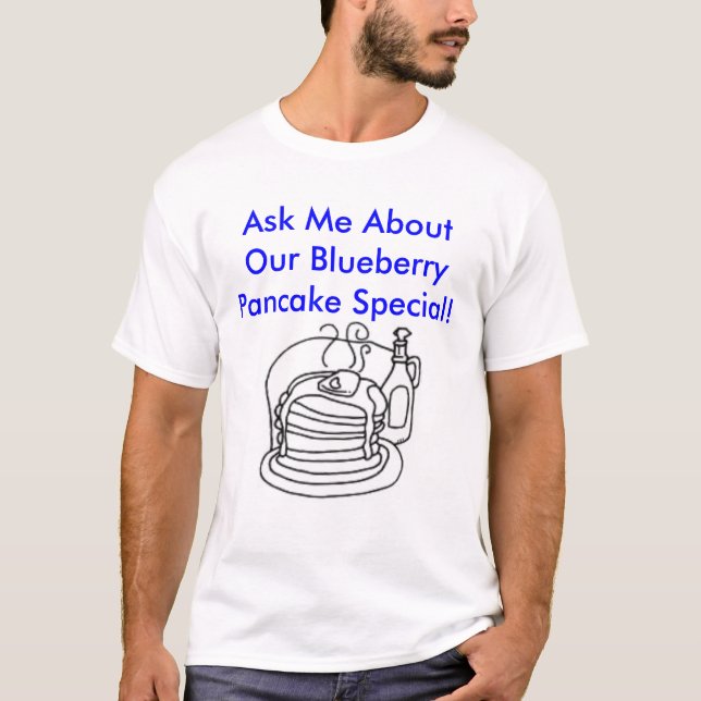 Camiseta a panqueca, pergunta-me sobre nosso Spe da (Frente)