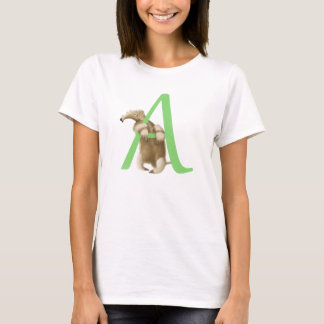Camiseta A para o t-shirt da inicial do monograma do