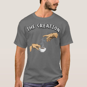 Camiseta A paródia Michelangelo da Criação do Café