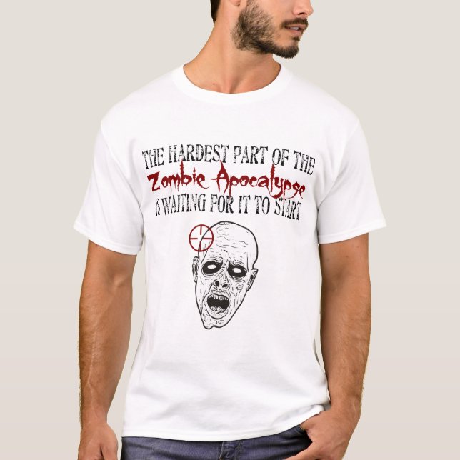 Camiseta A parte a mais dura do apocalipse do zombi (Frente)