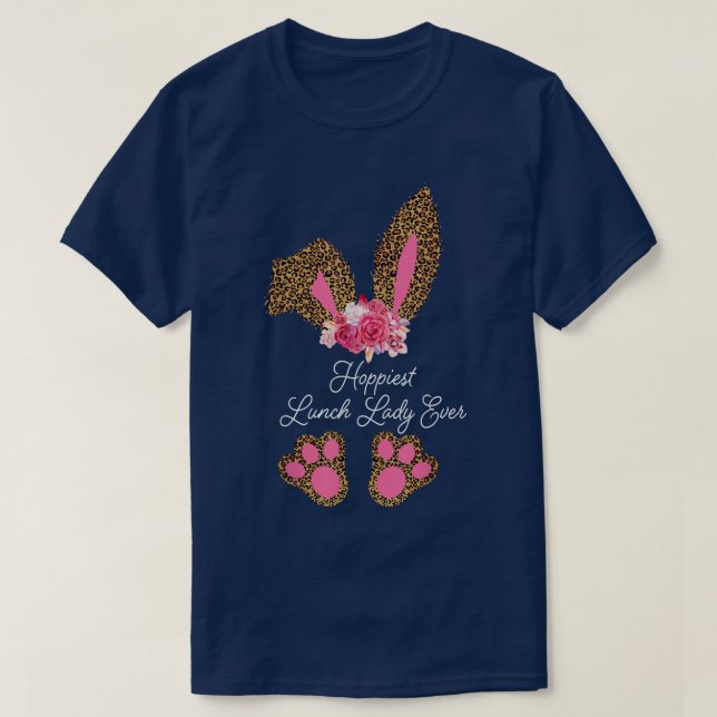 Camiseta A Páscoa de Meninas Nunca Leopardo, Lady Leopardo (Frente do Design)
