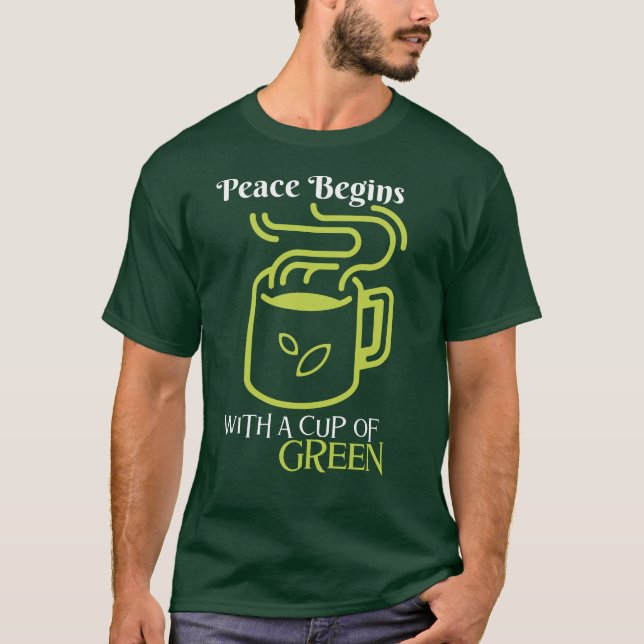Camiseta A Paz começa com a Taça dos Verdes — Serene Sips. (Frente)