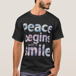 Camiseta A paz começa com um sorriso - Camisa-T de Design s