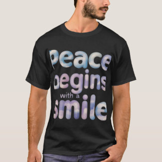Camiseta A paz começa com um sorriso - Camisa-T de Design s