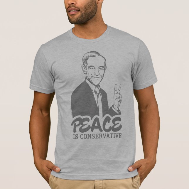 Camiseta A paz de Ron Paul é t-shirt conservador (Frente)
