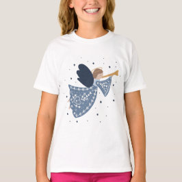 Camiseta A Paz do Anjo do Natal no Feriado da Terra