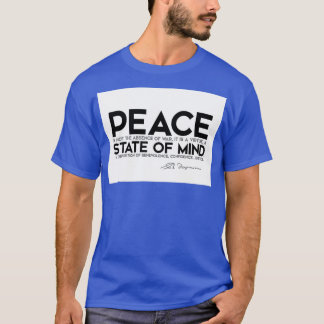Camiseta a paz é uma virtude, um estado mental spinoza 1