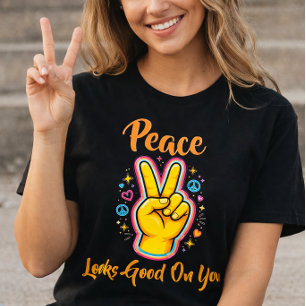 Camiseta A Paz Fica Bem em Você – Gráfico de Vibrações Posi