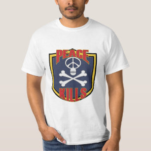 Camiseta A paz mata o remendo militar