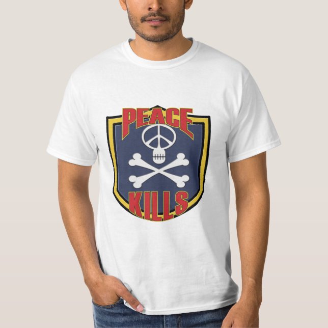 Camiseta A paz mata o remendo militar (Frente)