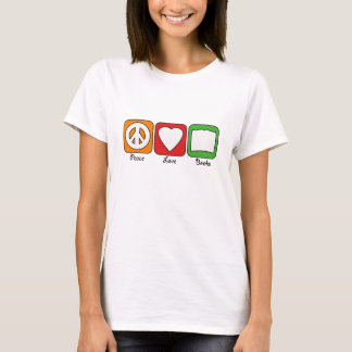 Camiseta A paz retro, amor, registra mulheres (da