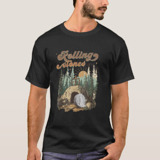 Camiseta A Pedra Foi Afastada, Ele Está Vivo Cristo Retro.