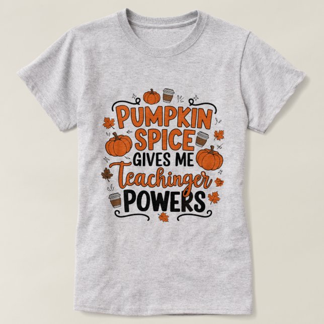 Camiseta "A Pedra-Pumpkin Me Dá Poder - Divertida Queda (Frente do Design)