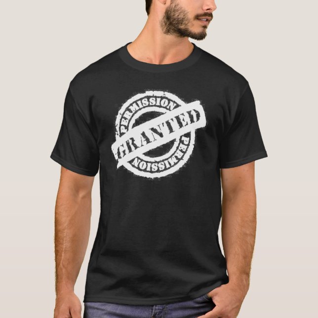 Camiseta a permissão do selo concedeu o branco (Frente)