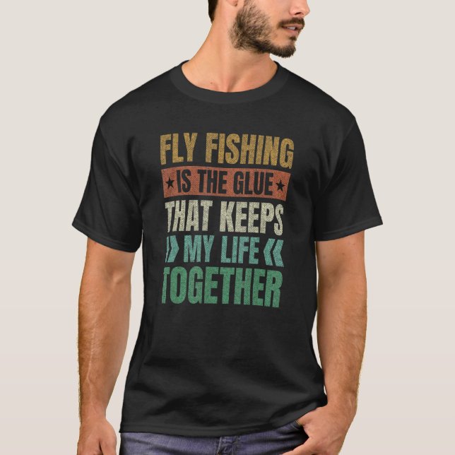 Camiseta A pesca com isca artificial mantém minha vida unid (Frente)