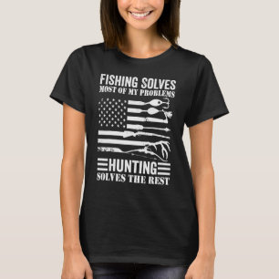 Camiseta A Pesca De Bandeira Americana Resolve A Maioria Do