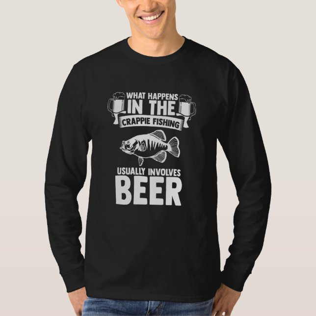 Camiseta A Pesca De Crappie Envolve O Pescador De Cerveja C (Frente)