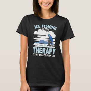 Camiseta A Pesca Do Gelo É A Minha Terapia... Não Posso Fug