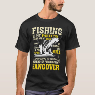 Camiseta A Pesca É Minha Festa Ir Trabalhar É Minha Ressaca