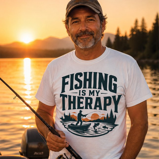 Camiseta A Pesca É Minha Terapia Design de Pesca (Criador carregado)
