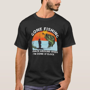 CAMISETA A PESCA FOI-ME EMBORA, QUANDO ESTOU NO RELÓGIO.