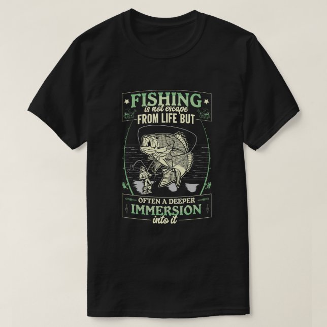 Camiseta A pesca não escapa da vida (Frente do Design)