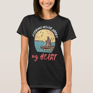 Camiseta A Pesca Nunca Quebrou Meu Coração Pescador Pega Pe