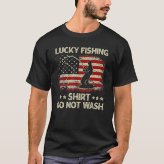 Camiseta A Pesca Sortuda Não Lava O Pescador Vintage Usa F