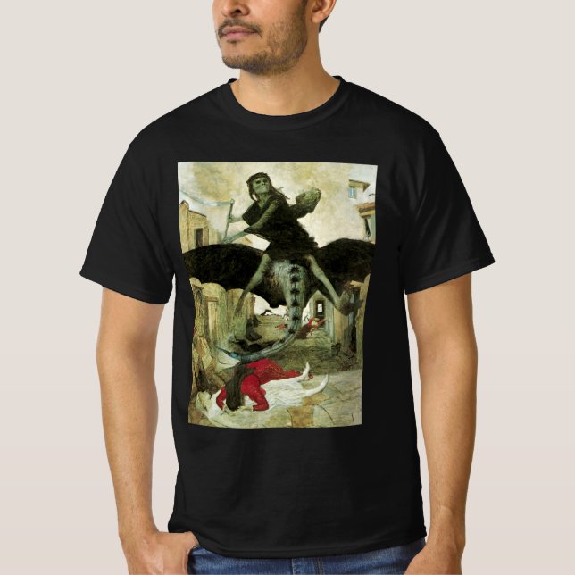 Camiseta A peste de Arnold Bocklin, simbolismo venenoso (Frente)