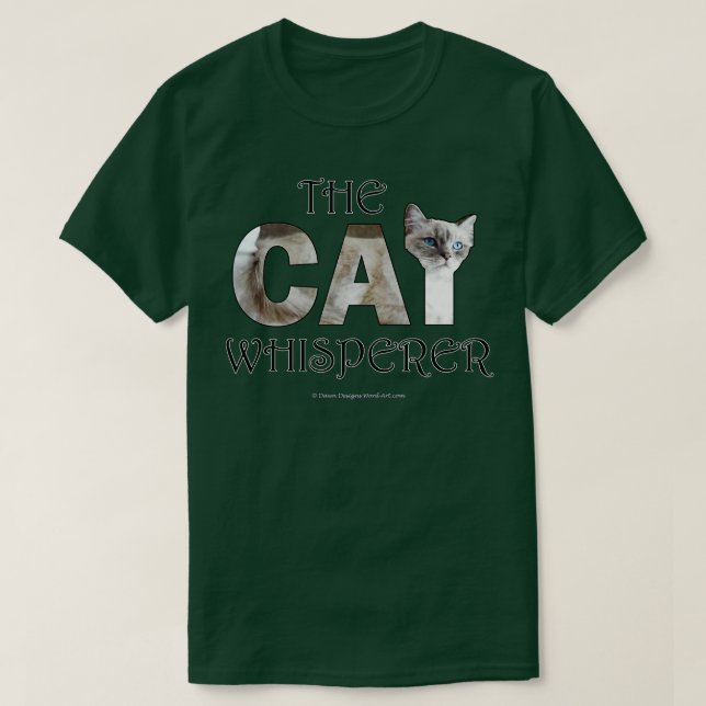 Camiseta A pintura de óleo de gato branco de cabelos branco (Frente do Design)