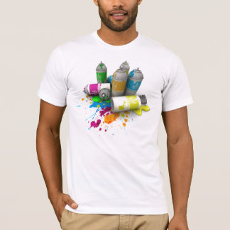 Camiseta A pintura pistola dos grafites dos homens enlata o