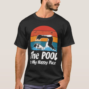 Camiseta A Piscina é Meu Lugar Feliz - Nadando