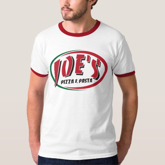 Camiseta A pizza & a massa de Joe (Frente)