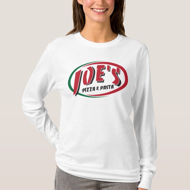Camiseta A pizza & a massa de Joe (Frente)