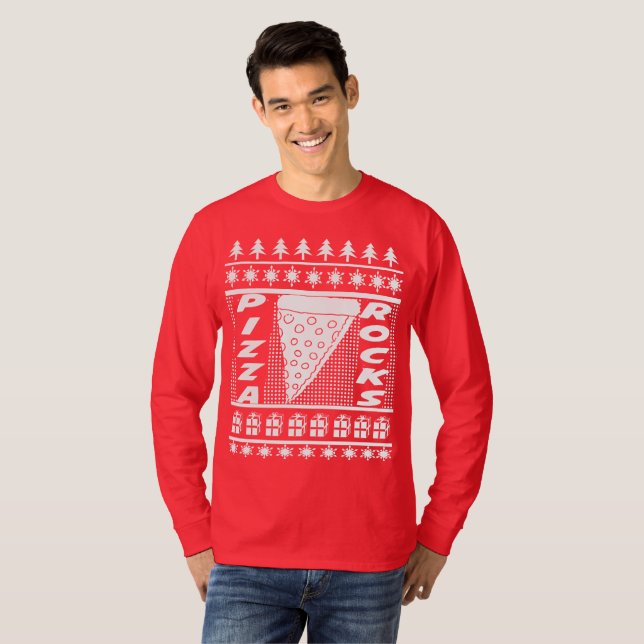 Camiseta A pizza balança o Natal (Frente Completa)