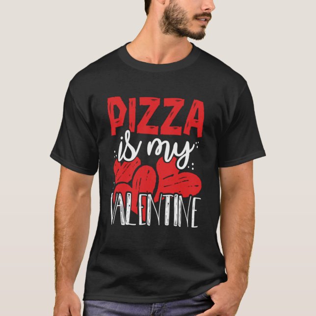 Camiseta A Pizza Engraçada É O Meu Namorados Solteiro Anti- (Frente)