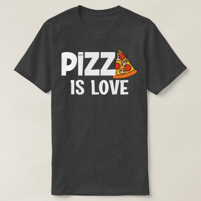 Camiseta A Pizza Engraçada é uma fatia de amor do céu (Frente do Design)