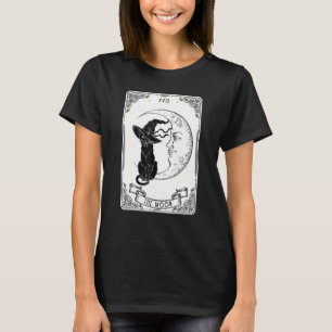 Camiseta A Placa de Tarot da Lua Negra-Negra Crescen