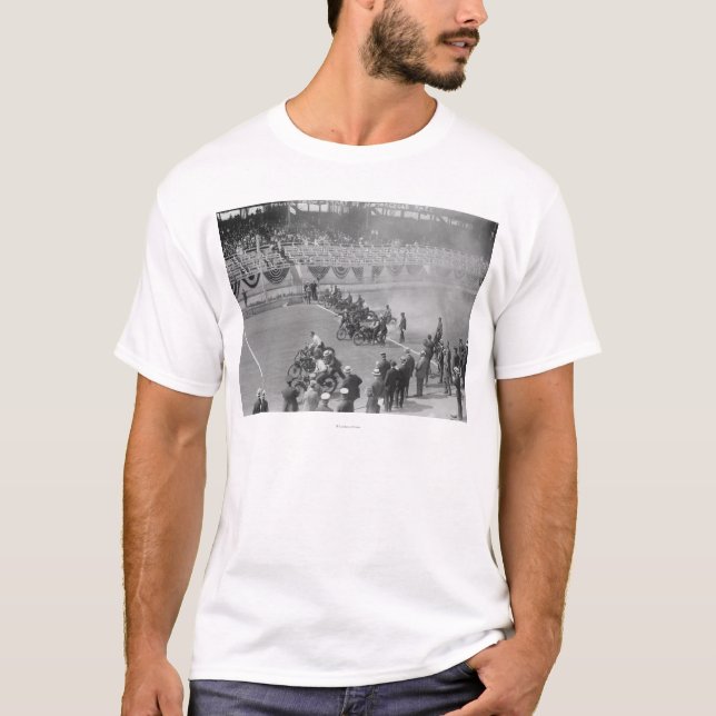 Camiseta A polícia mostra -- Começo da raça da motocicleta (Frente)