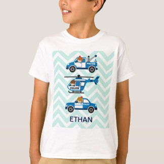 Camiseta A polícia transporta veículos do helicóptero em