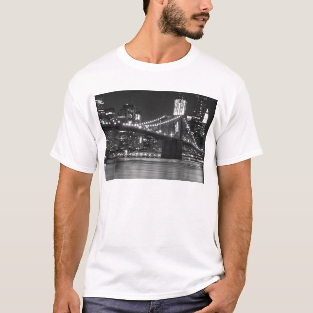 Camiseta A ponte de Brooklyn - preto e branco (Frente)
