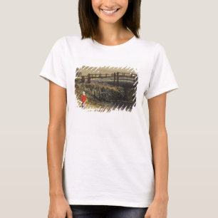 Camiseta A ponte de futebol (Paisagem com Cloak Vermelho) (