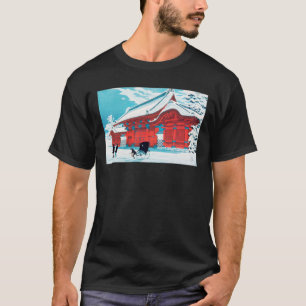 Camiseta A Porta Vermelha de Hongo em Neve por Hiroaki Taka