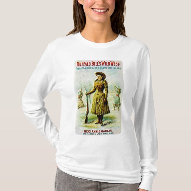 Camiseta A Poster Wild West de Buffalo Bill Annie Oakley (Frente)
