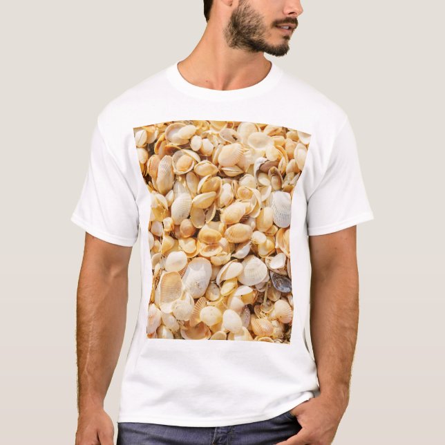 Camiseta A praia de verão texturizou Seashell. (Frente)