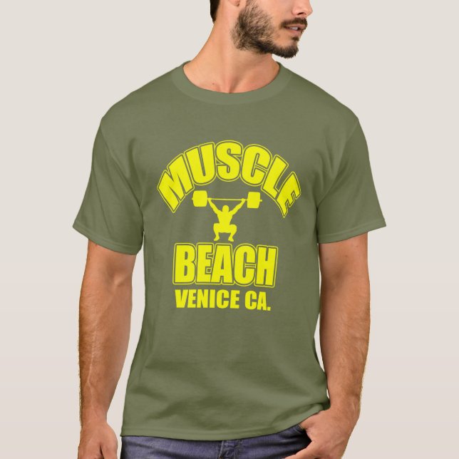 CAMISETA A PRAIA DO MÚSCULO OSTENTA A ENGRENAGEM POR (Frente)