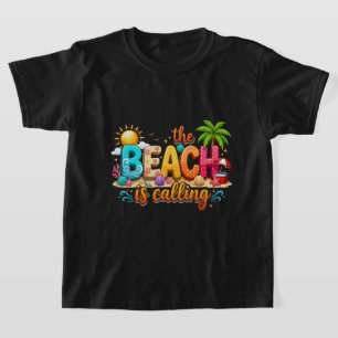Camiseta A Praia Está Chamando Vibrações de Verão