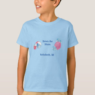 Camiseta A praia limita abaixo do lugar da praia da costa